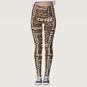 Leggings Motif de typographie de café vintage (1)