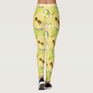 Leggings Motif de vacances à la plage avec lunettes de sole