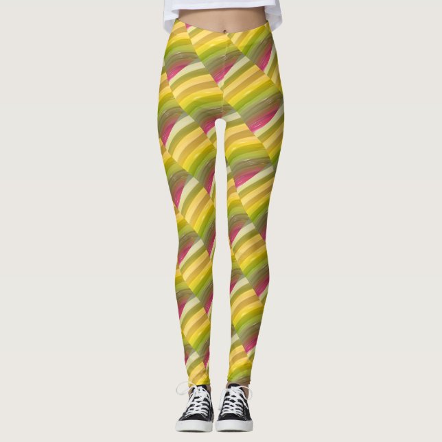 Leggings Motif de vague Abstraite (Devant)