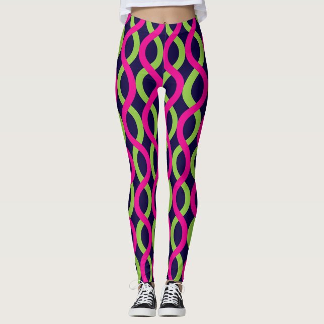 Leggings Motif de Vagues Alternatives Socialites (Devant)