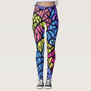 Leggings Motif de verre coloré arc-en-ciel géométrique mode