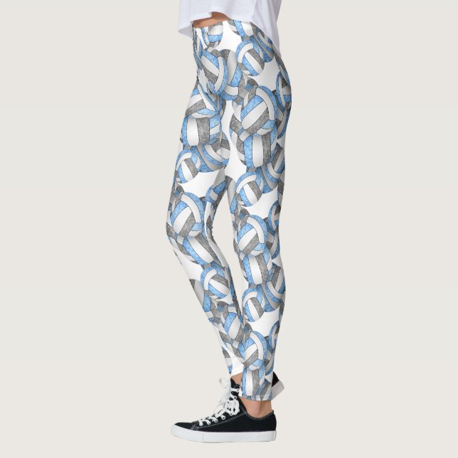 Leggings Motif de volleyballs gris clair (Gauche)