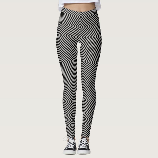 Leggings Motif de Zigzag d'illusion optique (Devant)