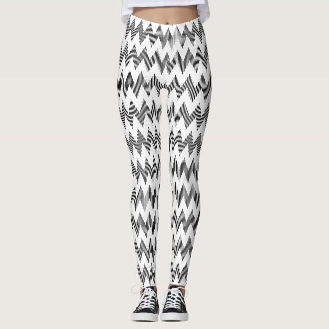 Leggings Motif de zigzag géométrique 2 (Devant)