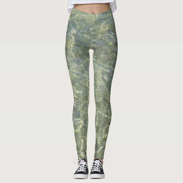 Leggings Motif d'eau gris (Devant)