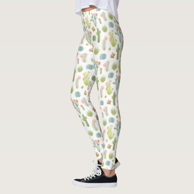 Leggings Motif debout Cactus mignon 2 (Gauche)
