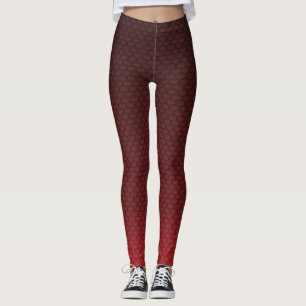 Leggings Motif d'échelle de dragon d'Ombre de rouge