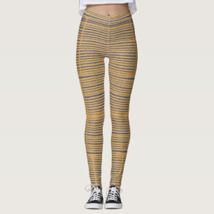 Leggings Motif décontracté en rayures beige foncé