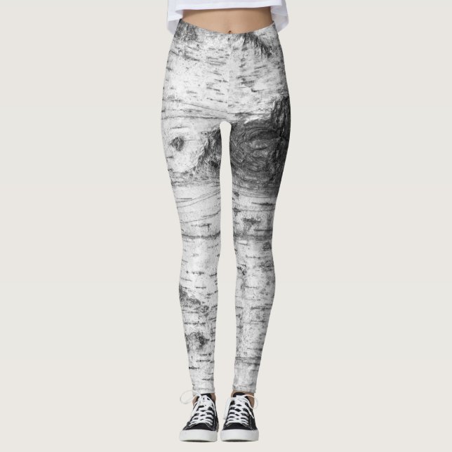 Leggings Motif d'écorce de bouleau (Devant)