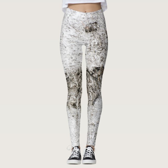 Leggings Motif d'écorce de bouleau (Devant)