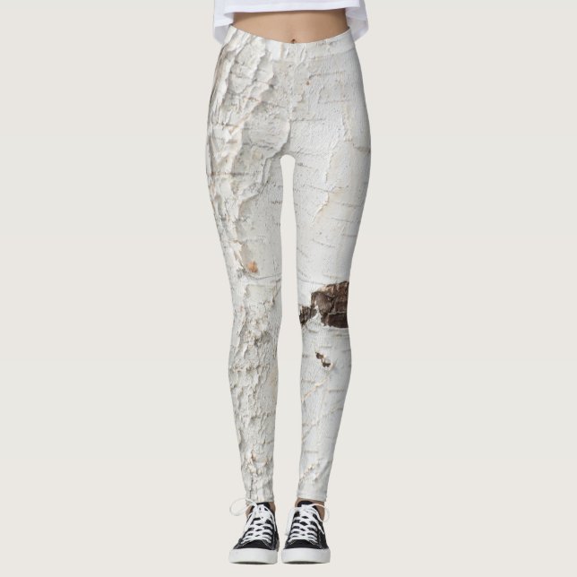 Leggings Motif d'écorce de bouleau (Devant)