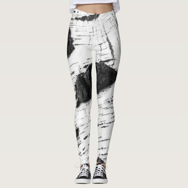 Leggings Motif d'écorce de bouleau (Devant)