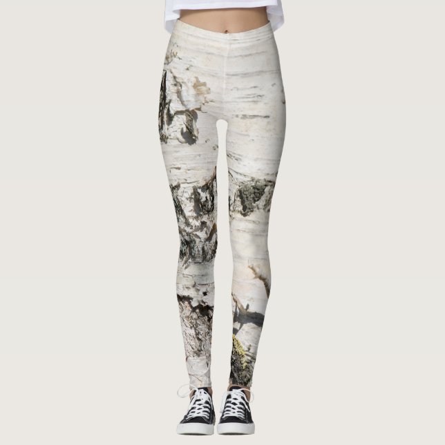 Leggings Motif d'écorce de bouleau (Devant)
