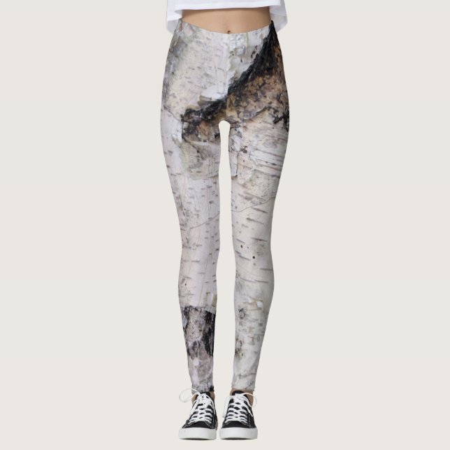 Leggings Motif d'écorce de bouleau (Devant)