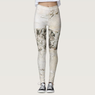 Leggings Motif d'écorce de bouleau