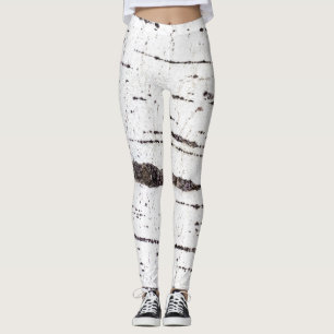 Leggings Motif d'écorce de bouleau