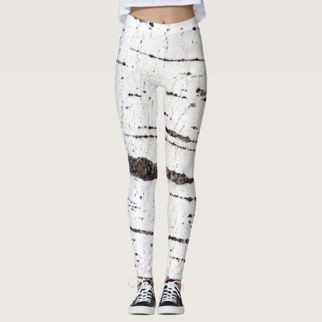 Leggings Motif d'écorce de bouleau (Devant)