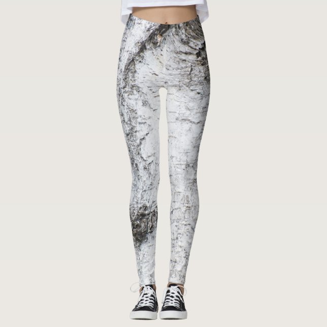Leggings Motif d'écorce de bouleau (Devant)