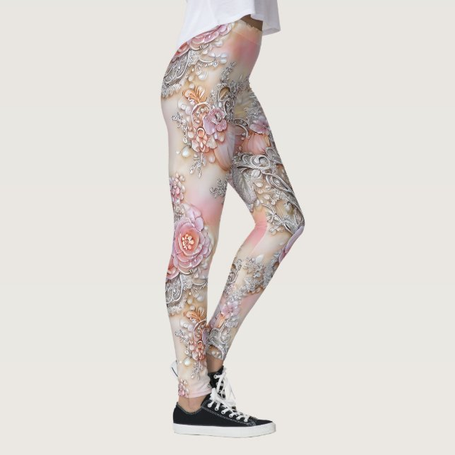 Leggings Motif d'encre brillante 3-D brillante (Droite)