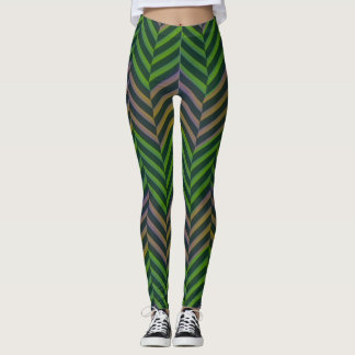 Leggings Motif d'épine verte socialite