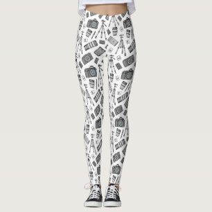 Leggings Motif d'équipement de photographie vintage