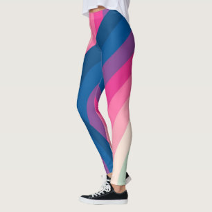 Leggings Motif des cercles arc-en-ciel rétro coloré