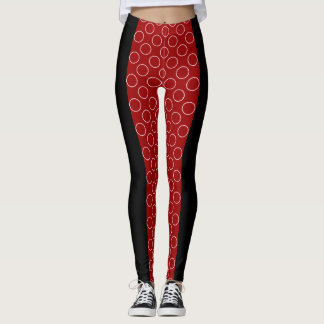 Leggings Motif des cercles rouges socialites