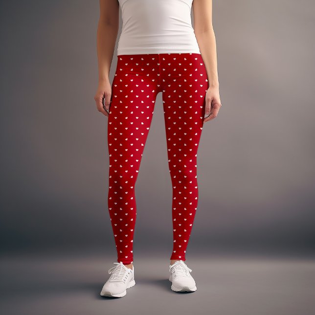 Leggings Motif des Coeurs Blancs et Rouge (Créateur téléchargé)