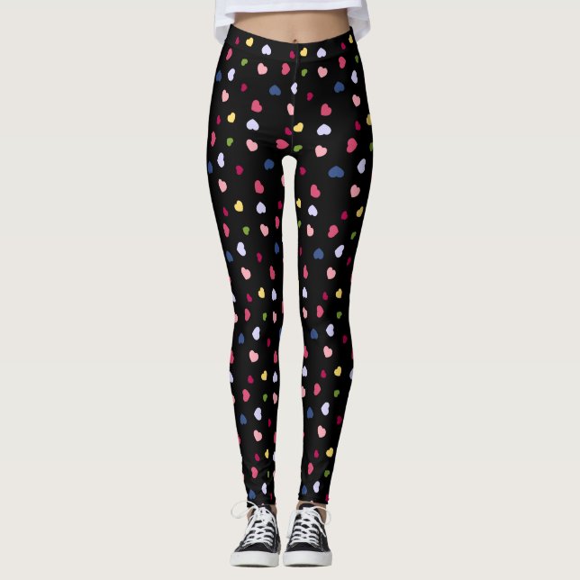 Leggings Motif des Coeurs colorés (Devant)