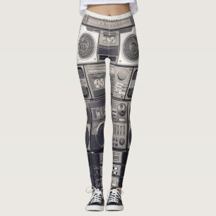 Leggings Motif des enregistreurs de cassettes des années 80