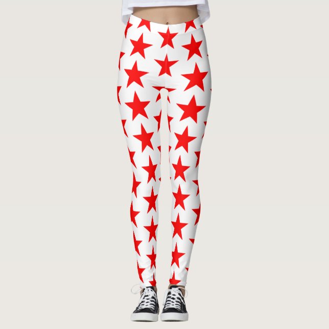 Leggings Motif des étoiles rouges (Devant)