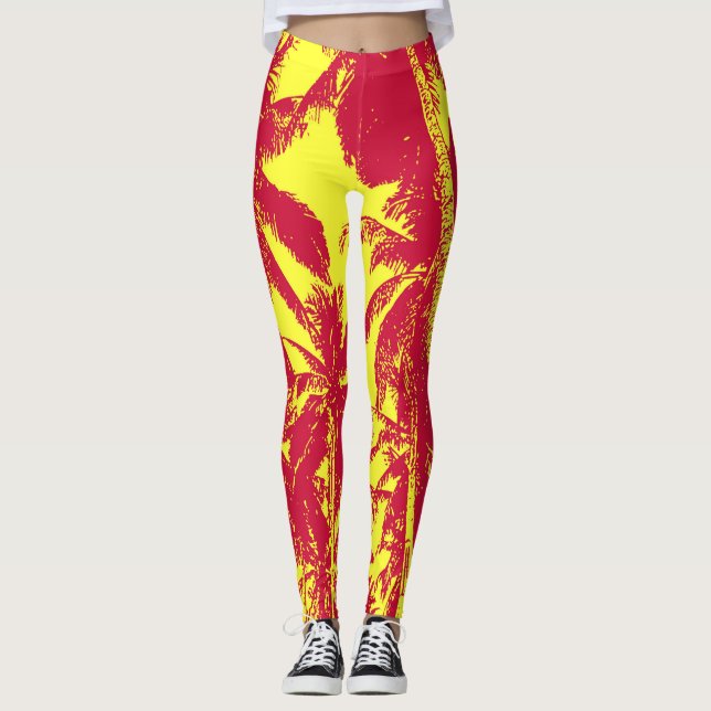 Leggings Motif des Feuilles de palmiers (Devant)