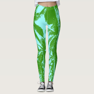 Leggings Motif des Feuilles de palmiers