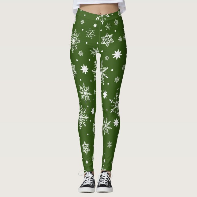 Leggings Motif des flocons de neige tendance (Devant)