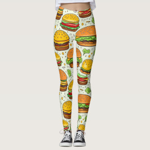 Leggings Motif des hamburgers mignons