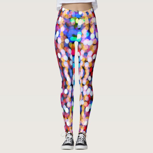 Leggings motif des lumières scintillantes colorées (Devant)