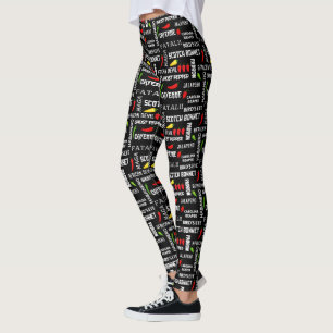 Leggings Motif des noms de poivre chili