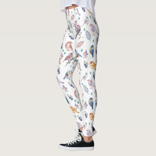 Leggings Motif des oiseaux de printemps (Gauche)
