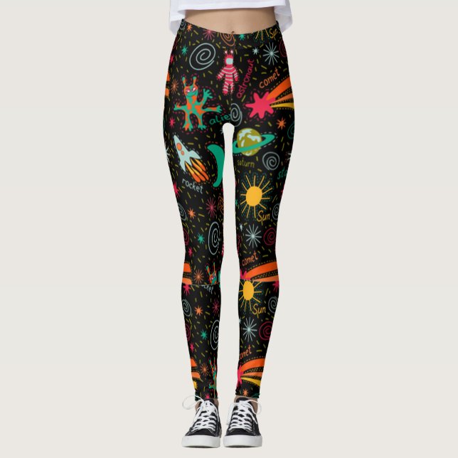 Leggings Motif d'espace (Devant)