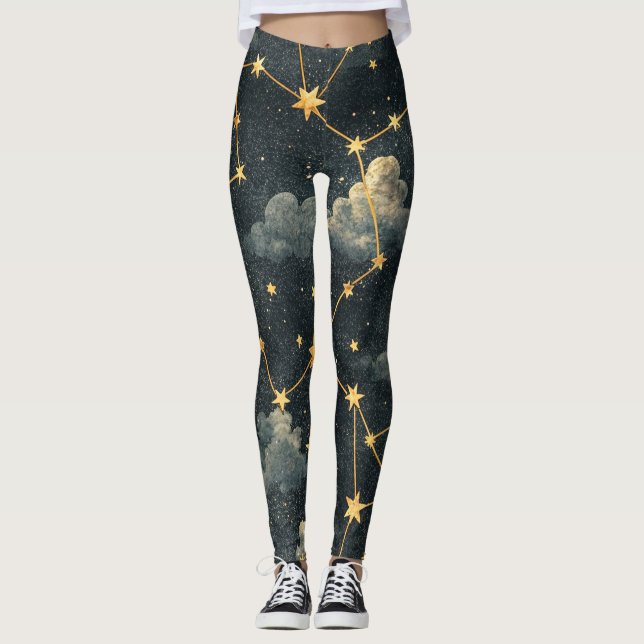 Leggings Motif d'étoile de constellation céleste (1) (Devant)