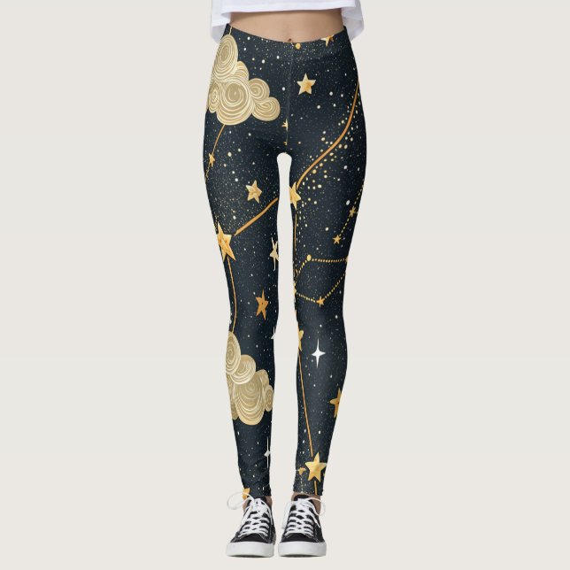 Leggings Motif d'étoile de constellation céleste (2) (Devant)