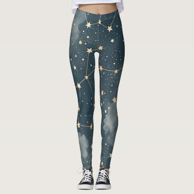 Leggings Motif d'étoile de constellation céleste (4) (Devant)