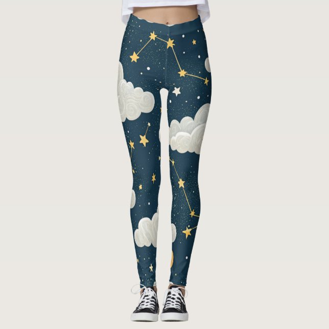 Leggings Motif d'étoile de constellation céleste (6) (Devant)