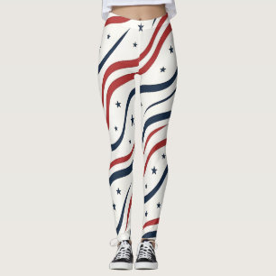 Leggings Motif d'étoiles USA moderne Vêtements actifs pou