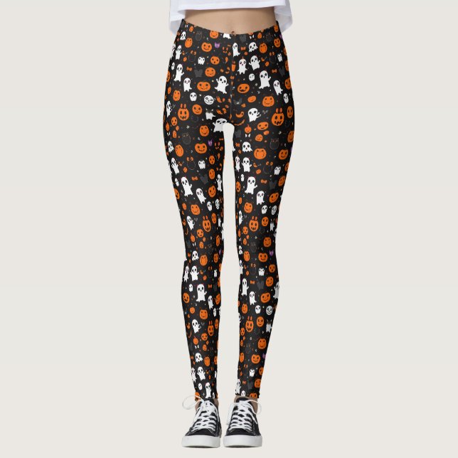 Leggings Motif d'Halloween Éffrayant (Devant)