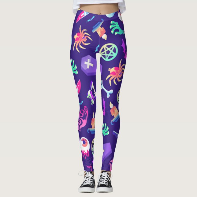 Leggings Motif D'Halloween Éffrayant Et Amusant (Devant)