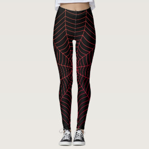 Leggings Motif d'Halloween en rouge noir