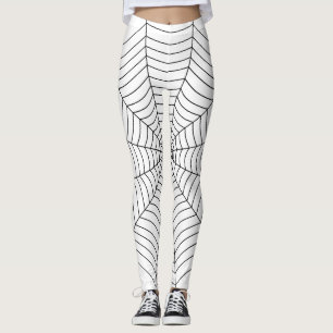 Leggings Motif d'Halloween noir blanc araignée