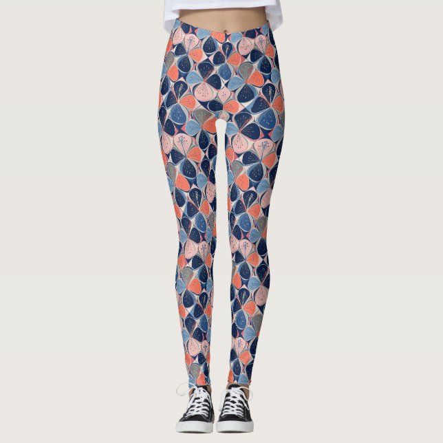 Leggings Motif d'Hibiscus Tropical Côtier (7) (Devant)