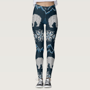 Leggings Motif d'hiver nue aux ours polaires